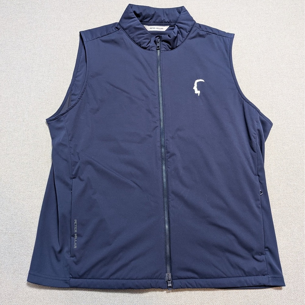 Peter Millar Fuse Vest Men's XL Navy Wind Water Resistant Insulated Golf Logo